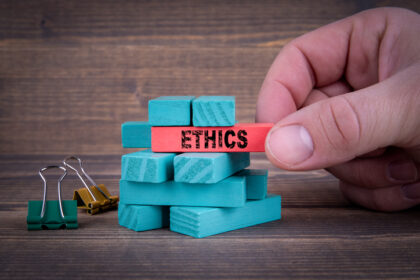 Ethics Business Concept With Colorful Wooden Blocks Ethics Business Concept With Colorful Wooden Blocks